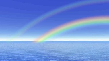 Rainbow ocean - 3d render içinde