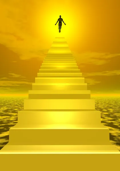 Ascension to heaven - 3D render — Stock Photo, Image