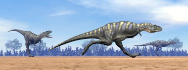 -3d render çalışan aucasaurus dinozorlar