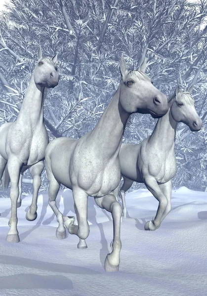 Horse in winter - 3D Render — Stock Photo, Image