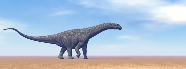 사막-3d 렌더링에 Argentinosaurus 공룡 — 스톡 사진