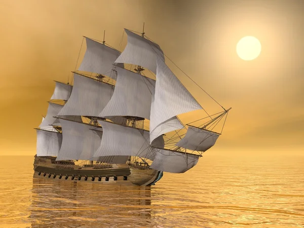 Eski ticaret gemisi - 3D görüntüleme — Stok fotoğraf