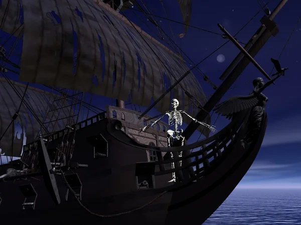 Esqueleto del capitán - 3D render — Foto de Stock