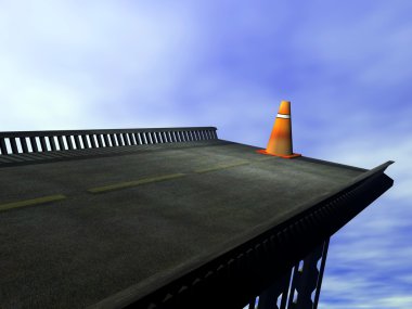 End of road - 3D render clipart