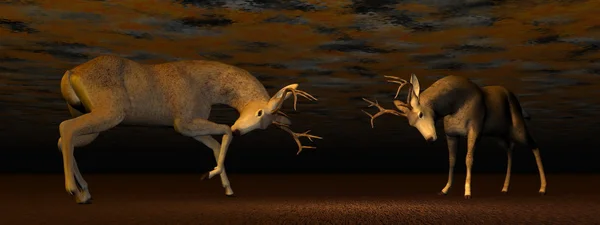 Bucks fighting - 3D render — Stock Photo, Image