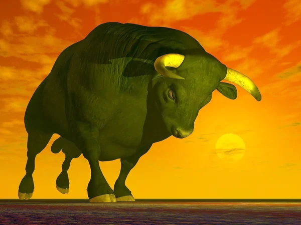 Agressive bull - 3D render — Stock Photo, Image