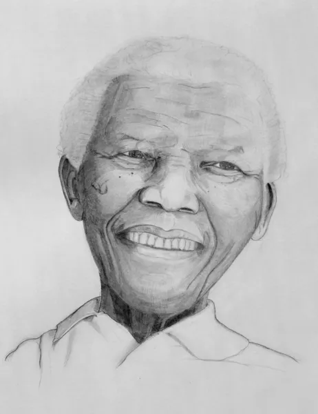 Retrato de Nelson Mandela — Foto de Stock