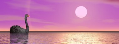 Siyah Kuğu barış - 3d render