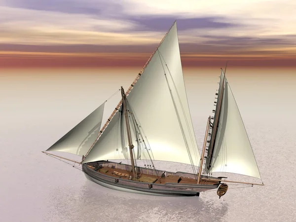 Velho navio de batalha - 3D Render — Fotografia de Stock