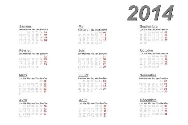 Calendrier français pour 2014 — Photo