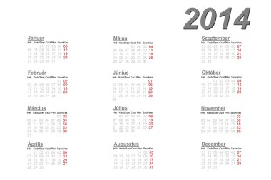 2014 için Macar takvim