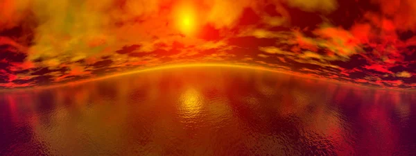 Pôr do sol sobre o horizonte — Fotografia de Stock