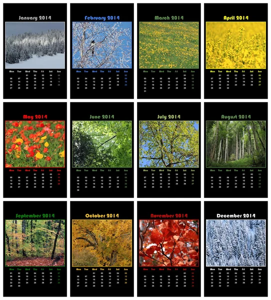 Calendário de natureza para 2014 — Fotografia de Stock