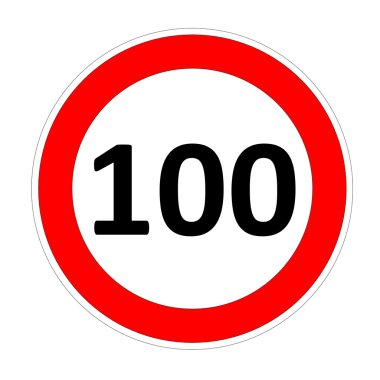 100 hız sınırı işareti
