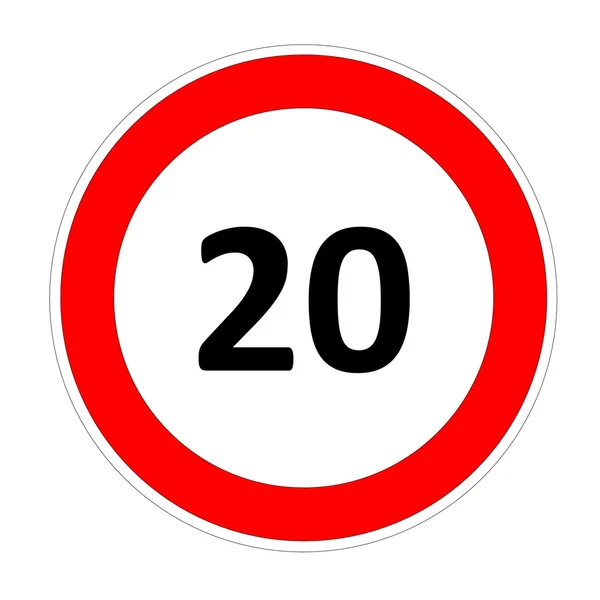 20 speed limit sign — Stock Photo, Image