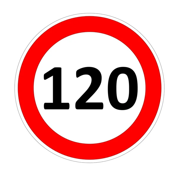 120 znak ograniczenia prędkości — Zdjęcie stockowe
