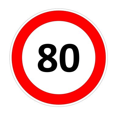 80 hız sınırı işareti