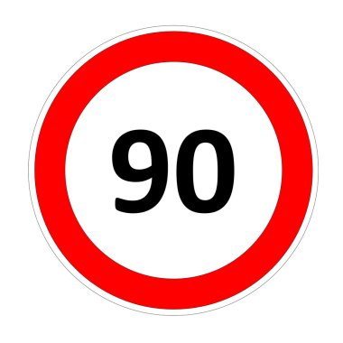 90 hız sınırı işareti