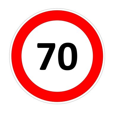 70 hız sınırı işareti
