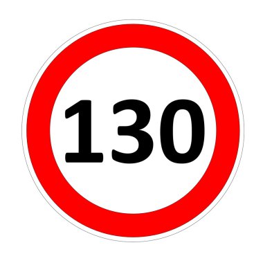 130 hız sınırı işareti
