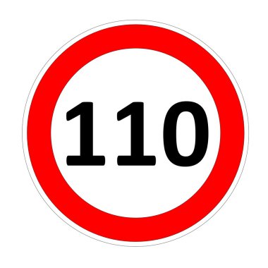 110 hız sınırı işareti