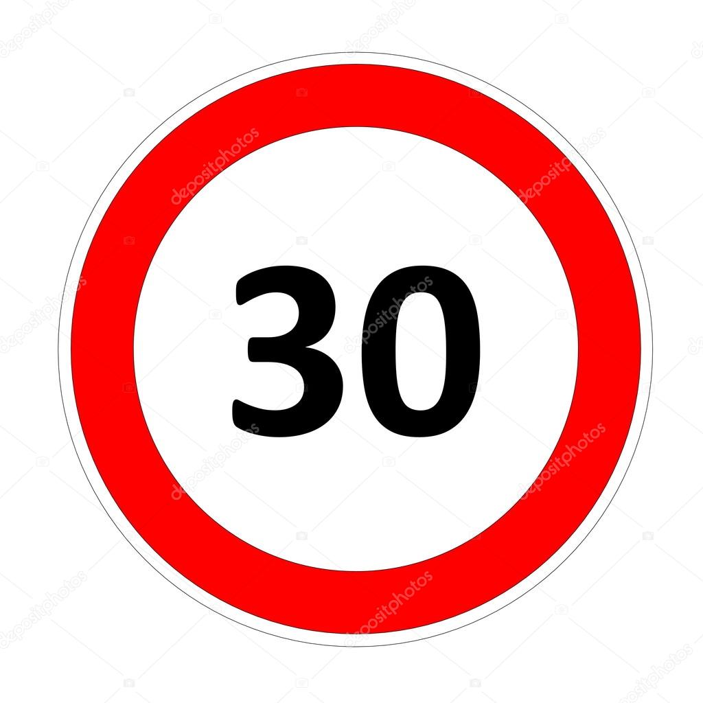 30 speed limit sign