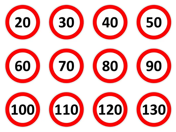 Speed limit signs — Stock Photo, Image