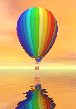 renkli sıcak hava balonu - 3d render