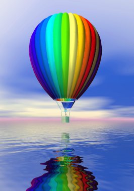 renkli sıcak hava balonu - 3d render