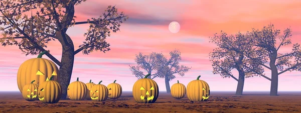 Citrouilles d'Halloween - rendu 3D — Photo