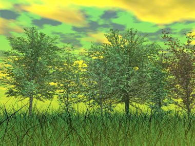 Yeşil doğa - 3d render