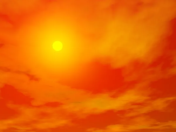 日没 - 3 d のレンダリング — ストック写真