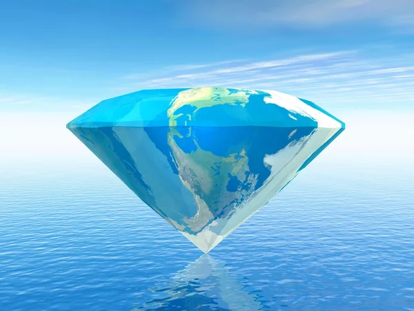 Earth is a diamond - 3D render — Stock Photo, Image