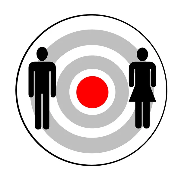Erkek ve kadın hedef — Stok fotoğraf