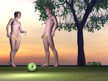 Adem ve Havva - 3d render