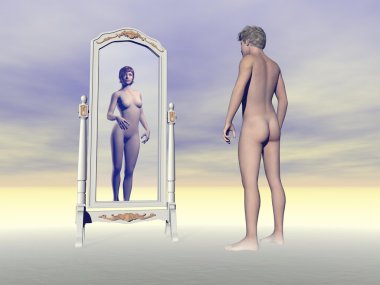 erkek kadın - 3d render olmak dileğiyle