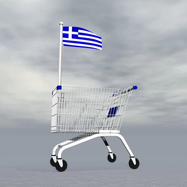 Compras gregas - renderização 3D — Fotografia de Stock