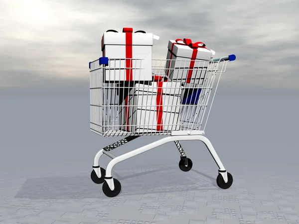 Buying gifts - 3D render — Stock Photo, Image