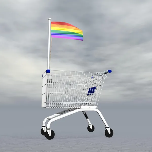 Compras gay - renderização 3D — Fotografia de Stock
