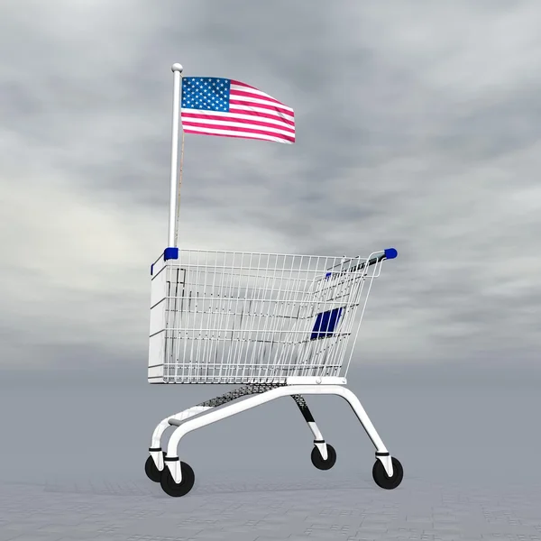 Amerikai bevásárló - 3d render — Stock Fotó