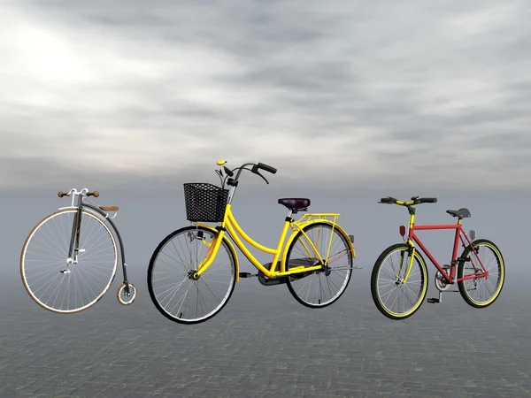 Different bikes - 3D render — Stock Photo, Image