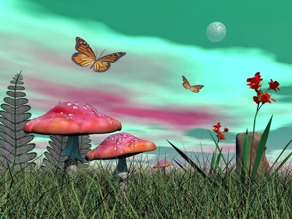 Fantazja ogród - 3d render — Zdjęcie stockowe