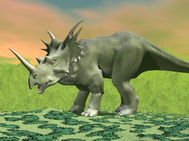 styracosaurus dinozor - 3d render