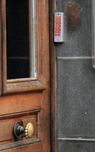 Locked door with digital code — Stock Photo, Image