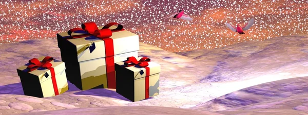 Boże Narodzenie prezenty - 3d renderowania — Zdjęcie stockowe