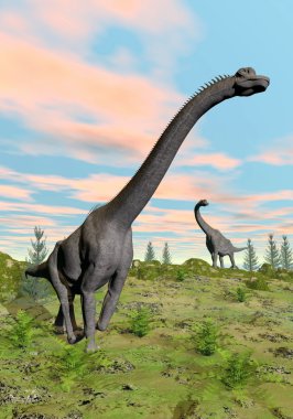 Brachiosaurus Dinozorların - 3d render