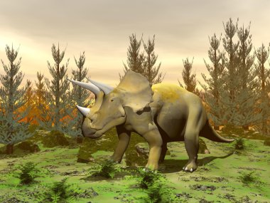 Triceratops dinozor - 3d render