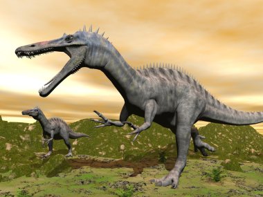 Suchomimus Dinozorların - 3d render