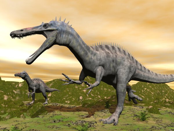 Suchomimus dinosaurs - 3D render