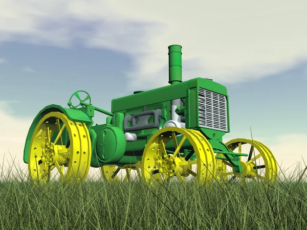Antika traktör - 3d render — Stok fotoğraf